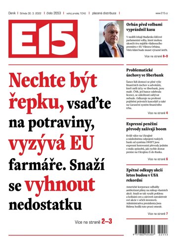 Obálka e-magazínu E15 30.3.2022