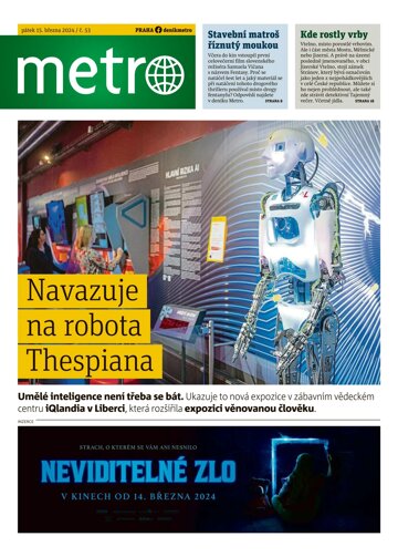 Obálka e-magazínu deník METRO 15.3.2024