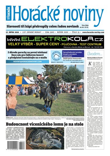 Obálka e-magazínu Horácké Noviny 35/2026