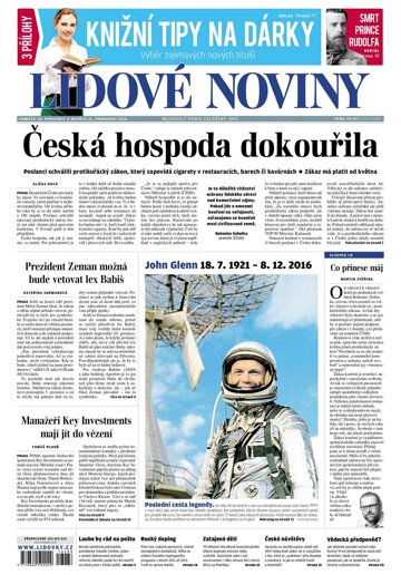 Obálka e-magazínu Lidové noviny 10.12.2016