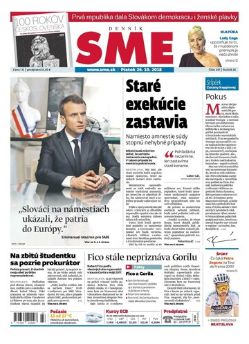 Obálka e-magazínu SME 26.10.2018