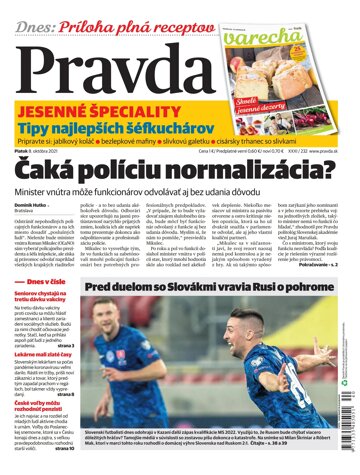 Obálka e-magazínu Pravda 8. 10. 2021