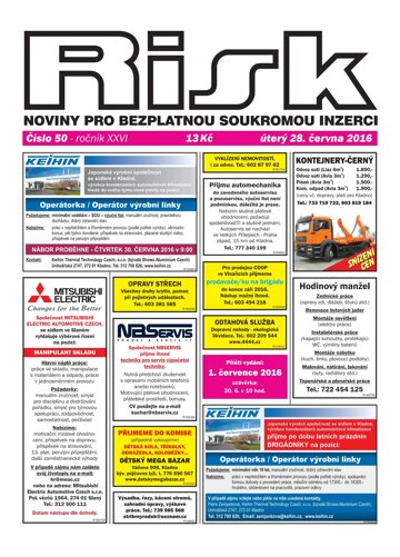 Obálka e-magazínu Risk 50/2016