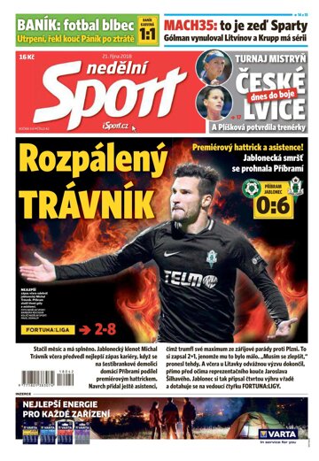 Obálka e-magazínu Nedělní Sport 21.10.2018