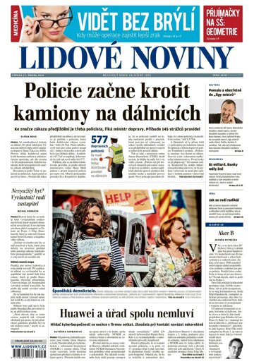 Obálka e-magazínu Lidové noviny 13.2.2019
