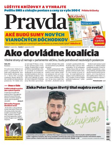 Obálka e-magazínu Pravda 14. 9. 2019