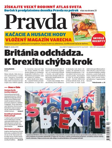 Obálka e-magazínu Pravda 18. 10. 2019