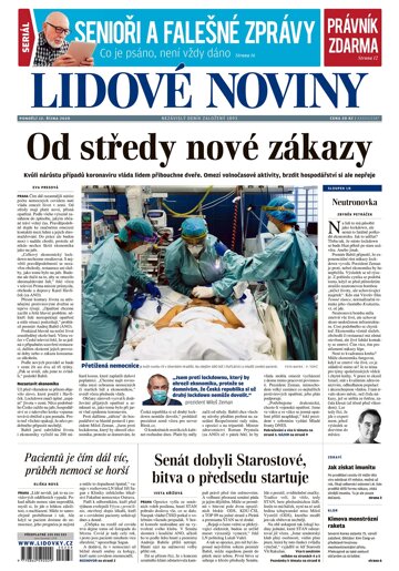 Obálka e-magazínu Lidové noviny 12.10.2020