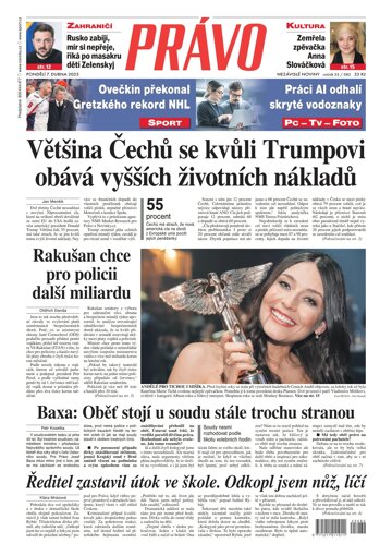 Obálka e-magazínu Deník Právo 7.4.2025