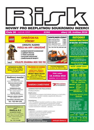Obálka e-magazínu Risk 36/2016
