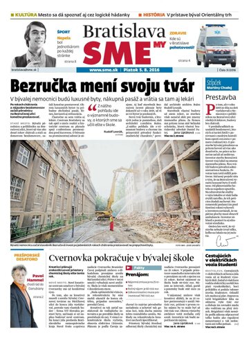 Obálka e-magazínu SME MY Bratislava 5/8/2016