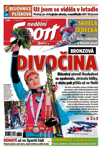 Obálka e-magazínu Nedělní Sport 22.1.2017
