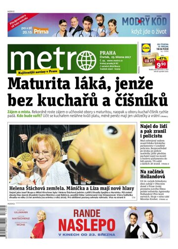 Obálka e-magazínu deník METRO 23.3.2017