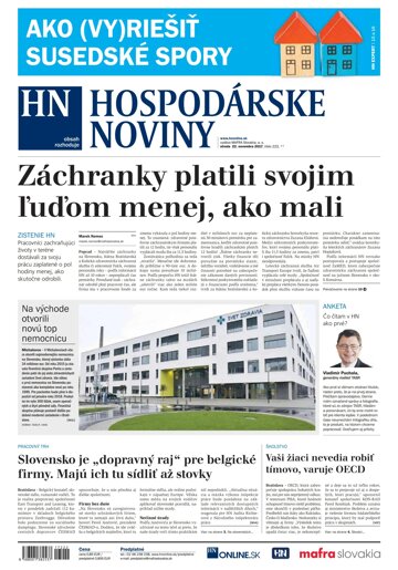 Obálka e-magazínu Hospodárske noviny 22.11.2017