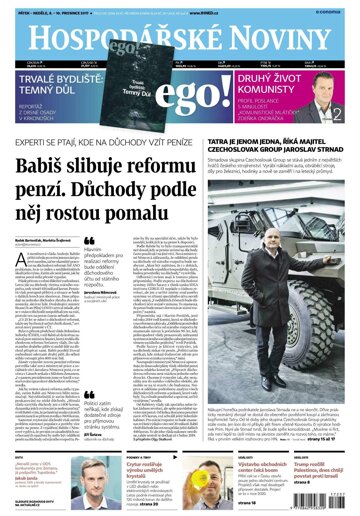 Obálka e-magazínu Hospodářské noviny 237 - 8.12.2017