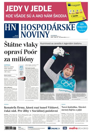 Obálka e-magazínu Hospodárske noviny 16.02.2018