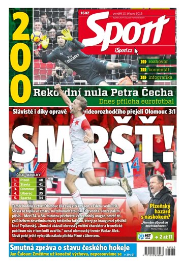 Obálka e-magazínu Sport 12.3.2018