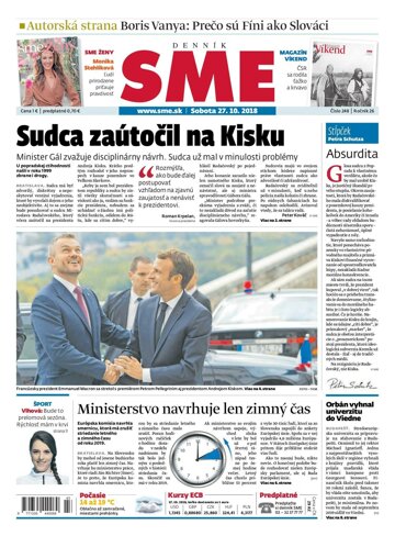 Obálka e-magazínu SME 27.10.2018
