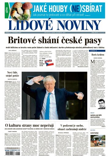 Obálka e-magazínu Lidové noviny 24.7.2019