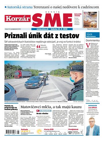 Obálka e-magazínu SME 19.9.2020