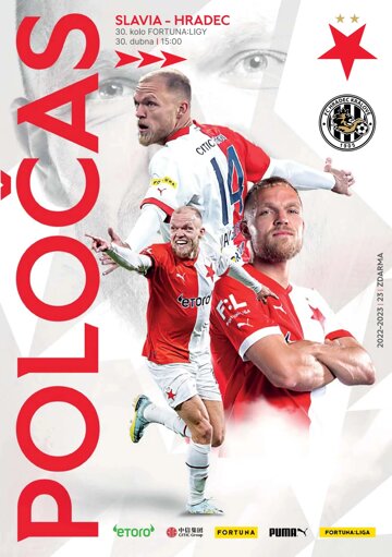 Obálka e-magazínu Poločas 23/2022č.23 Slavia - Hradec Králové