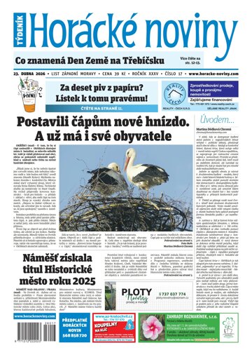 Obálka e-magazínu Horácké Noviny 17/2026