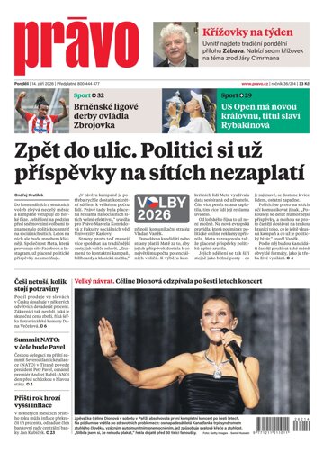 Obálka e-magazínu Deník Právo 14.9.2026