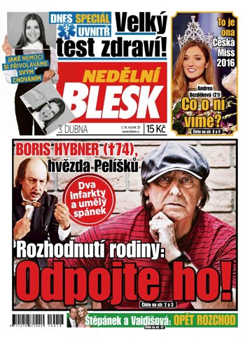 Obálka e-magazínu Nedělní Blesk 3.4.2016