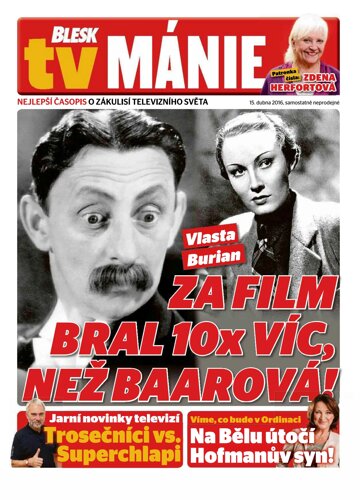 Obálka e-magazínu Blesk Tv manie 16.4.2016