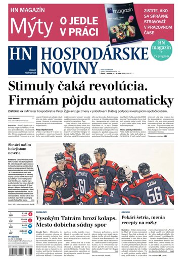 Obálka e-magazínu Hospodárske noviny 06.05.2016
