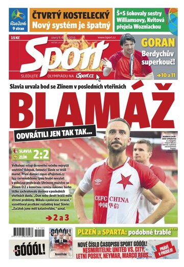 Obálka e-magazínu Sport 9.8.2016