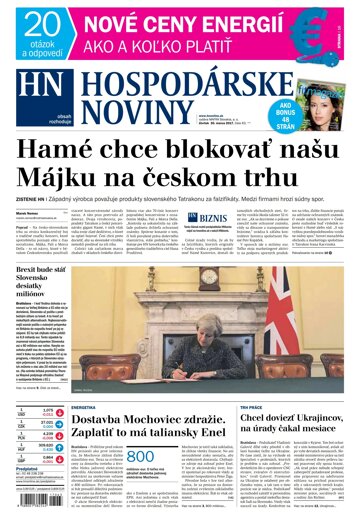 Obálka e-magazínu Hospodárske noviny 30.03.2017