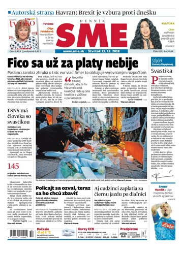 Obálka e-magazínu SME 13.12.2018