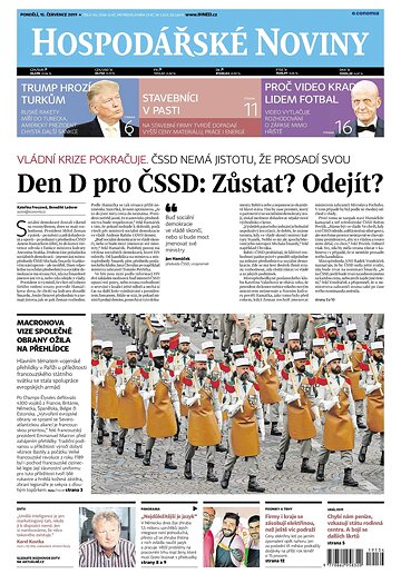 Obálka e-magazínu Hospodářské noviny 134 - 15.7.2019