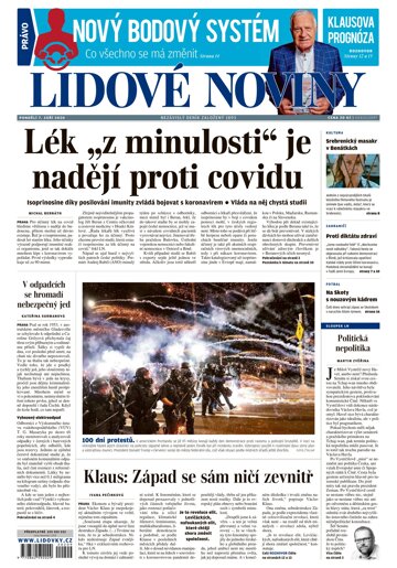 Obálka e-magazínu Lidové noviny 7.9.2020