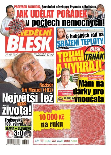 Obálka e-magazínu Nedělní Blesk 27.9.2020