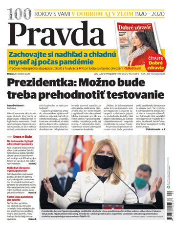 Obálka e-magazínu Pravda 28. 10. 2020