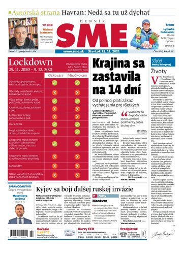 Obálka e-magazínu SME 25-11-2021