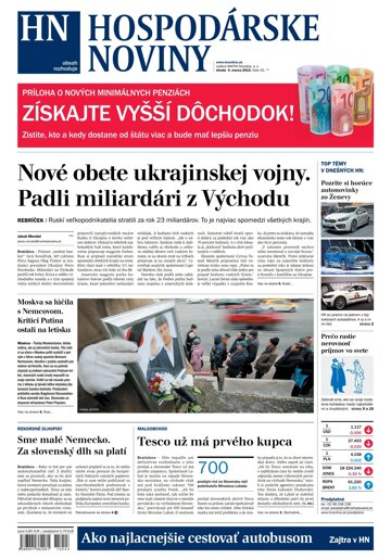Obálka e-magazínu Hospodárske noviny 04.03.2015