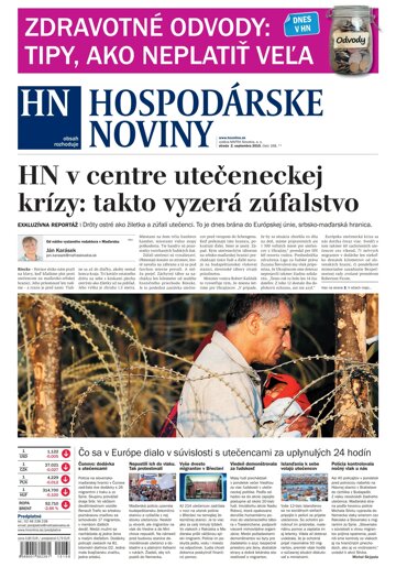 Obálka e-magazínu Hospodárske noviny 02.09.2015