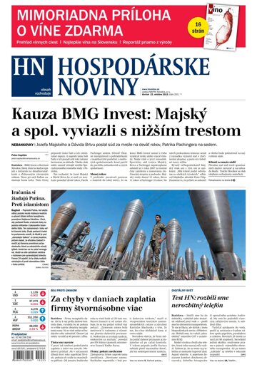 Obálka e-magazínu Hospodárske noviny 22.10.2015