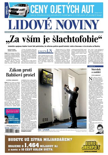 Obálka e-magazínu Lidové noviny 15.9.2016