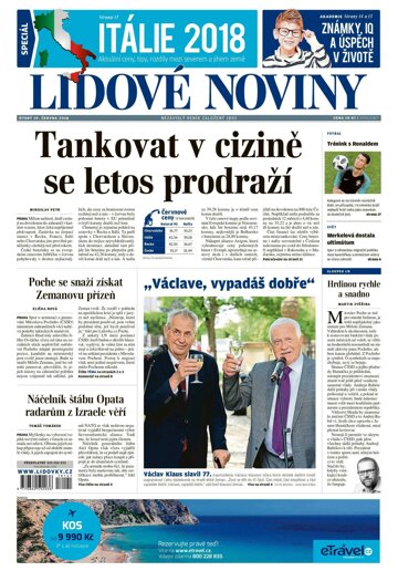 Obálka e-magazínu Lidové noviny 19.6.2018