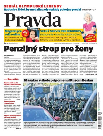Obálka e-magazínu Pravda 18. 10. 2018