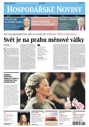 Obálka e-magazínu Hospodářské noviny 151 - 7.8.2019