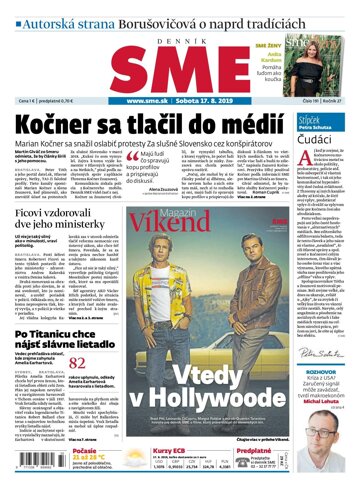 Obálka e-magazínu SME 17.8.2019