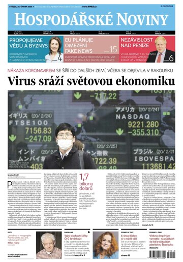 Obálka e-magazínu Hospodářské noviny 040 - 26.2.2020