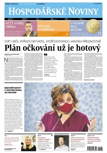 Obálka e-magazínu Hospodářské noviny 003 - 6.1.2021