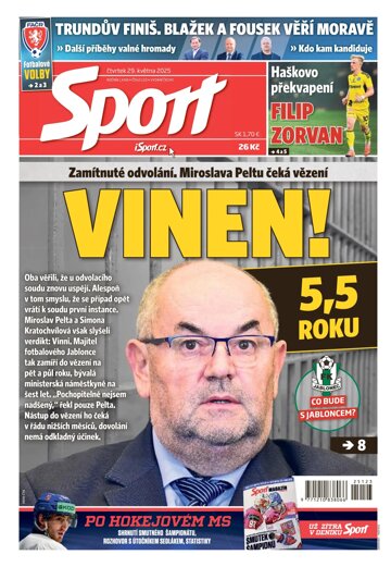 Obálka e-magazínu Sport 29.5.2025