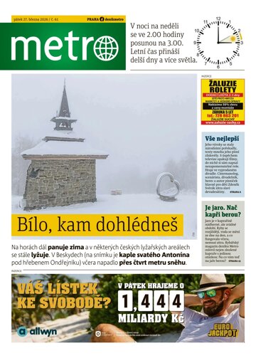 Obálka e-magazínu deník METRO 27.3.2026